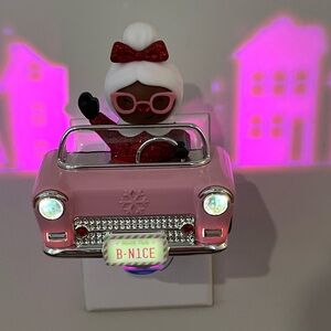 Pink Car Night Light with Santa Figure
